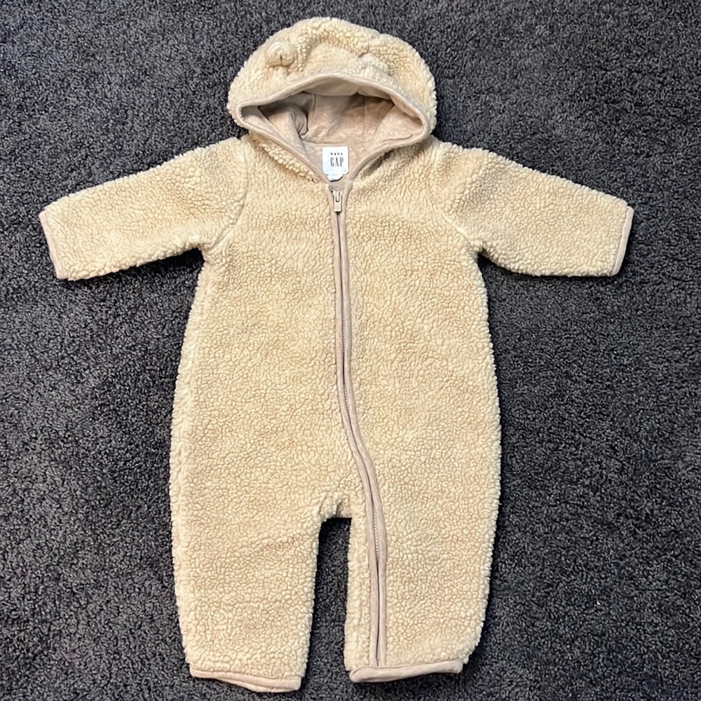 GAP Cream Sherpa Hooded One-Piece Jacket